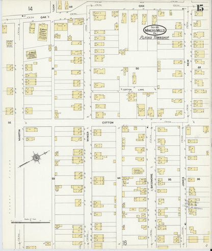 Sanborn Fire Insurance Map from Miners Mills, Luzerne County, Pennsylvania (1911), Sheet #0015 - Complete Map Set gallery image, historic Sanborn map, vintage wall art, Pennsylvania Pennsylvania