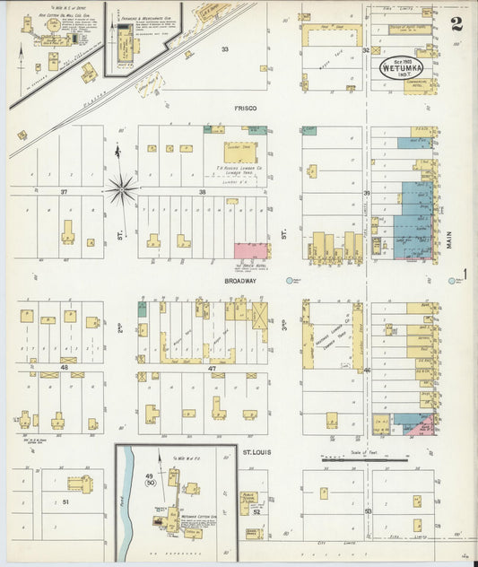 Sanborn Fire Insurance Map from Wetumka, Hughes County, Oklahoma (1903), Sheet #0002 - Historic Sanborn Fire Insurance Map Print, vintage old map wall art, antique decor, genealogy gift, Oklahoma Oklahoma map