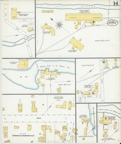 Sanborn Fire Insurance Map from Barre, Washington County, Vermont (1900), Sheet #0014 - Complete Map Set gallery image, historic Sanborn map, vintage wall art, Vermont Vermont