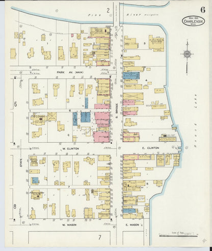 Sanborn Fire Insurance Map from Charlevoix, Charlevoix County, Michigan (1912), Sheet #0006 - Complete Map Set gallery image, historic Sanborn map, vintage wall art, Michigan Michigan