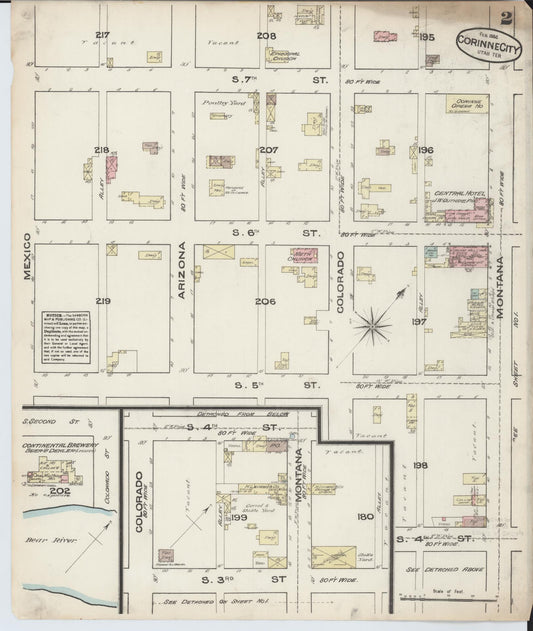 Sanborn Fire Insurance Map from Corinne, Box Elder County, Utah (1884), Sheet #0002 - Historic Sanborn Fire Insurance Map Print, vintage old map wall art, antique decor, genealogy gift, Utah Utah map