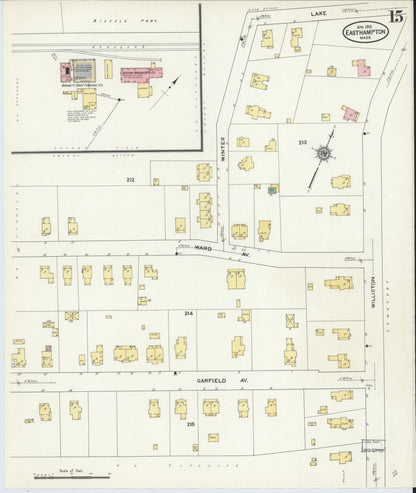 Sanborn Fire Insurance Map from East Hampton, Hampshire County, Massachusetts (1910), Sheet #0015 - Historic Sanborn Fire Insurance Map Print, vintage old map wall art, antique decor, genealogy gift, Massachusetts Massachusetts map