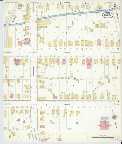 Sanborn Fire Insurance Map from Carey, Wyandot County, Ohio (1916), Sheet #0005 - Historic Sanborn Fire Insurance Map Print, vintage old map wall art, antique decor, genealogy gift, Ohio Ohio map