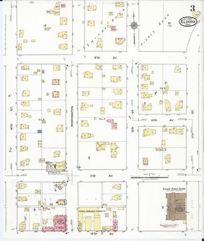 Sanborn Fire Insurance Map from Eldora, Hardin County, Iowa (1920), Sheet #0003 - Historic Sanborn Fire Insurance Map Print