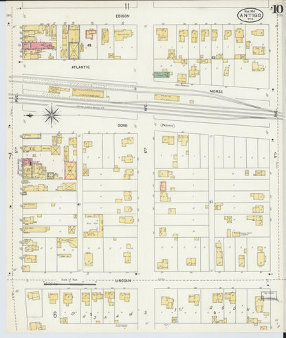 Sanborn Fire Insurance Map from Antigo, Langlade County, Wisconsin (1904), Sheet #0010 - Complete Map Set gallery image, historic Sanborn map, vintage wall art, Wisconsin Wisconsin