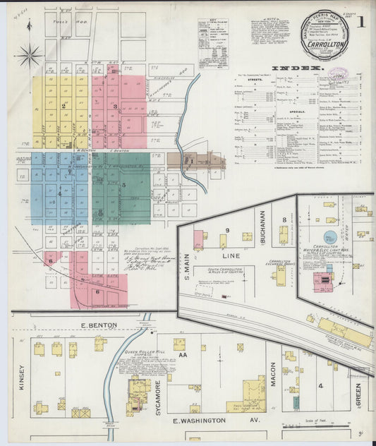 Sanborn Fire Insurance Map from Carrollton, Carroll County, Missouri. (1893) – Historic Sanborn Fire Insurance Map Print