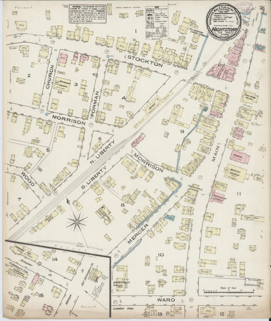 Sanborn Fire Insurance Map from Hightstown, Mercer County, New Jersey. (1885) – Historic Sanborn Fire Insurance Map Print