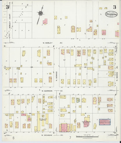 Sanborn Fire Insurance Map from Dearborn, Wayne County, Michigan (1924), Sheet #0003 - Complete Map Set gallery image, historic Sanborn map, vintage wall art, Michigan Michigan