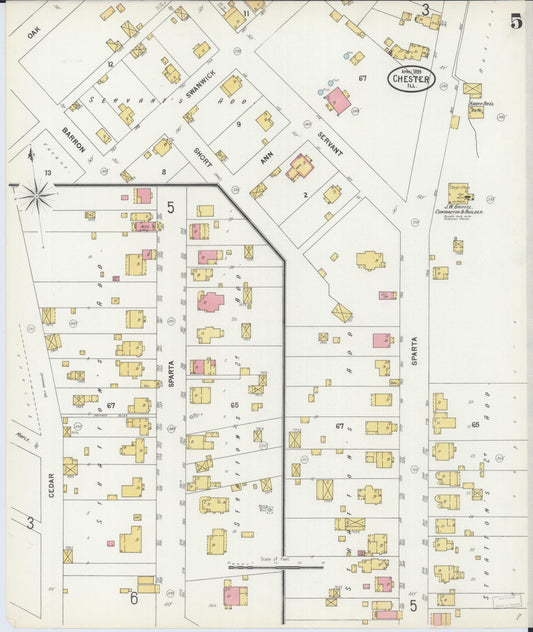 Sanborn Fire Insurance Map from Chester, Randolph County, Illinois (1899), Sheet #0005 - Historic Sanborn Fire Insurance Map Print, vintage old map wall art, antique decor, genealogy gift, Illinois Illinois map