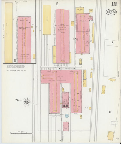 Sanborn Fire Insurance Map from Depew, Erie County, New York (1905), Sheet #0012 - Historic Sanborn Fire Insurance Map Print, vintage old map wall art, antique decor, genealogy gift, New York New York map