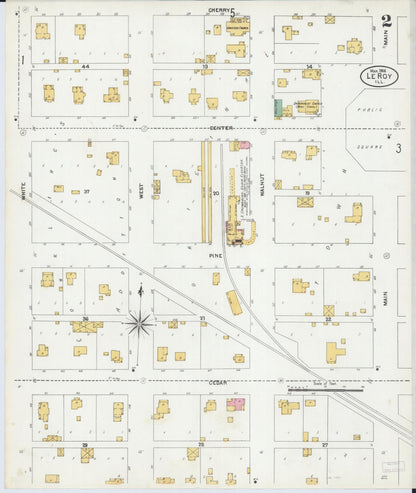 Sanborn Fire Insurance Map from Leroy, McLean County, Illinois (1906), Sheet #0002 - Complete Map Set gallery image, historic Sanborn map, vintage wall art, Illinois Illinois