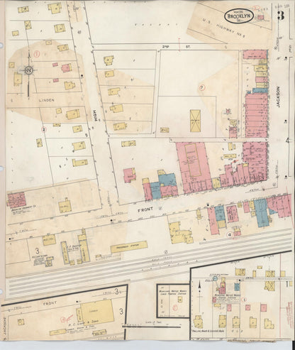 Sanborn Fire Insurance Map from Brooklyn, Poweshiek County, Iowa (1932), Sheet #0003 - Historic Sanborn Fire Insurance Map Print