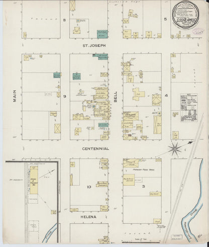 Sanborn Fire Insurance Map from Los Alamos, Santa Barbara County, California (1886), Sheet #0001 - Historic Sanborn Fire Insurance Map Print, vintage old map wall art, antique decor, genealogy gift, California California map