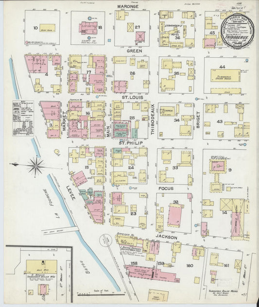 Sanborn Fire Insurance Map from Thibodaux, Lafourche Parish, Louisiana. (1892) – Historic Sanborn Fire Insurance Map Print