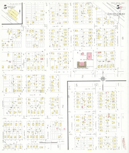 Sanborn Fire Insurance Map from Eagle Grove, Wright County, Iowa (1933), Sheet #0005 - Historic Sanborn Fire Insurance Map Print