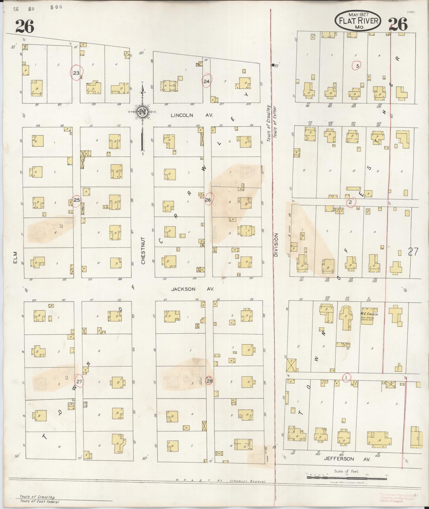Sanborn Fire Insurance Map from Flat River, Saint Francois County, Missouri (1938), Sheet #0026 - Historic Sanborn Fire Insurance Map Print, vintage old map wall art, antique decor, genealogy gift, Missouri Missouri map