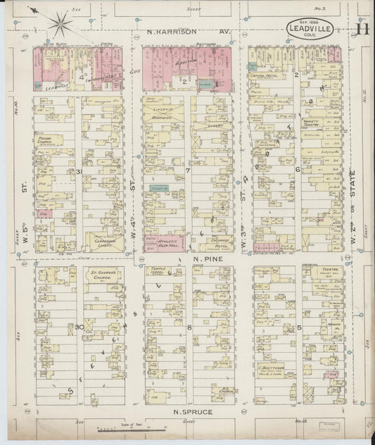 Sanborn Fire Insurance Map from Leadville, Lake County, Colorado (1886), Sheet #0011 - Historic Sanborn Fire Insurance Map Print, vintage old map wall art, antique decor, genealogy gift, Colorado Colorado map
