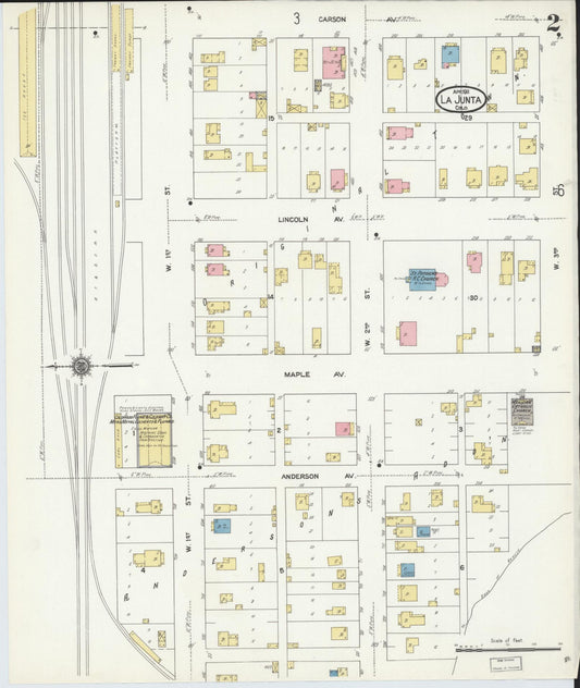 Sanborn Fire Insurance Map from La Junta, Otero County, Colorado (1911), Sheet #0002 - Historic Sanborn Fire Insurance Map Print, vintage old map wall art, antique decor, genealogy gift, Colorado Colorado map