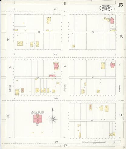 Sanborn Fire Insurance Map from Douglas, Cochise County, Arizona (1904), Sheet #0015 - Complete Map Set gallery image, historic Sanborn map, vintage wall art, Arizona Arizona
