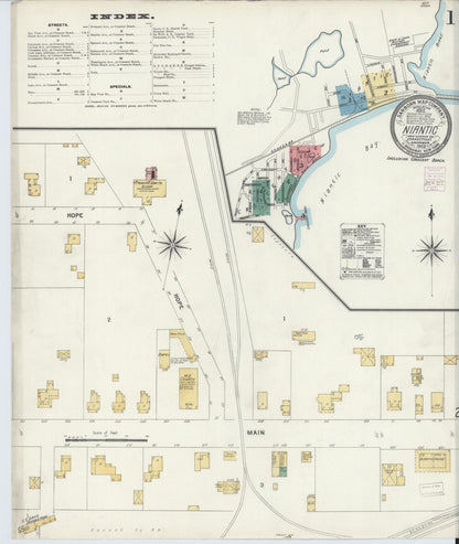 Sanborn Fire Insurance Map from Niantic, New London County, Connecticut (1903), Sheet #0001 - Complete Map Set gallery image, historic Sanborn map, vintage wall art, Connecticut Connecticut