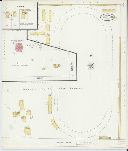 Sanborn Fire Insurance Map from Carthage, Hancock County, Illinois (1898), Sheet #0004 - Complete Map Set gallery image, historic Sanborn map, vintage wall art, Illinois Illinois