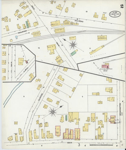 Sanborn Fire Insurance Map from Castile, Wyoming County, New York (1905), Sheet #0002 - Complete Map Set gallery image, historic Sanborn map, vintage wall art, Castile Wyoming