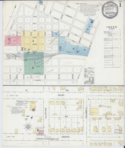 Sanborn Fire Insurance Map from Brookfield, Linn County, Missouri (1893), Sheet #0001 - Complete Map Set gallery image, historic Sanborn map, vintage wall art, Missouri Missouri