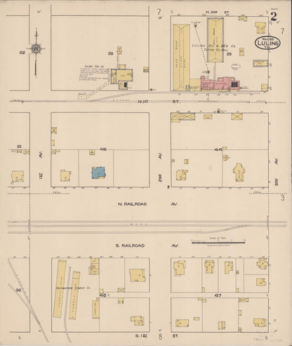 Sanborn Fire Insurance Map from Luling, Caldwell County, Texas (1921), Sheet #0002 - Historic Sanborn Fire Insurance Map Print, vintage old map wall art, antique decor, genealogy gift, Texas Texas map