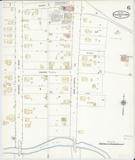 Sanborn Fire Insurance Map from Fredericktown, Madison County, Missouri (1914), Sheet #0006 - Historic Sanborn Fire Insurance Map Print, vintage old map wall art, antique decor, genealogy gift, Missouri Missouri map