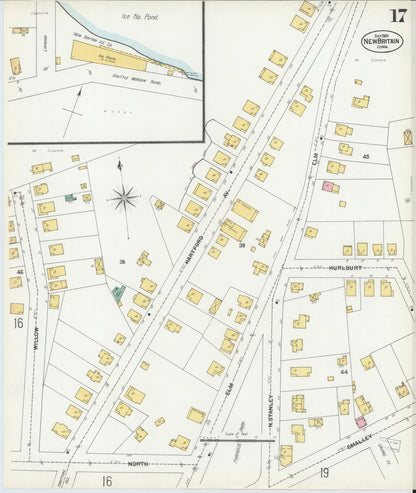 Sanborn Fire Insurance Map from New Britain, Hartford County, Connecticut (1901), Sheet #0017 - Complete Map Set gallery image, historic Sanborn map, vintage wall art, Connecticut Connecticut
