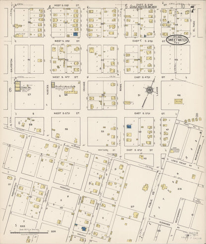 Sanborn Fire Insurance Map from Sweetwater, Nolan County, Texas (1922), Sheet #0007 - Complete Map Set gallery image, historic Sanborn map, vintage wall art, Texas Texas
