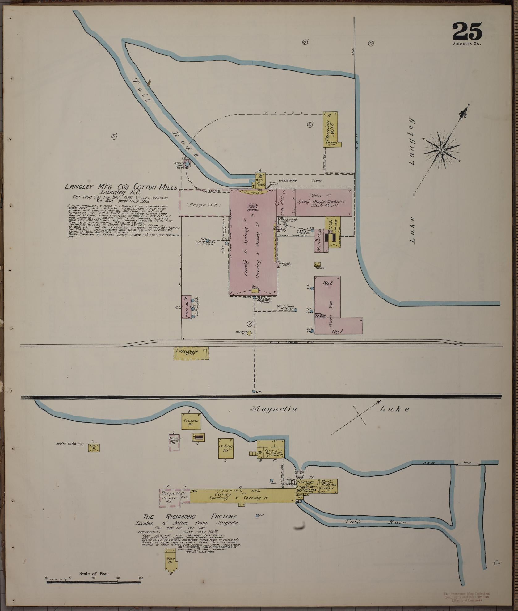 Sanborn Fire Insurance Map from Augusta, Richmond County, Georgia (1890), Sheet #0025 - Complete Map Set gallery image, historic Sanborn map, vintage wall art, Georgia Georgia