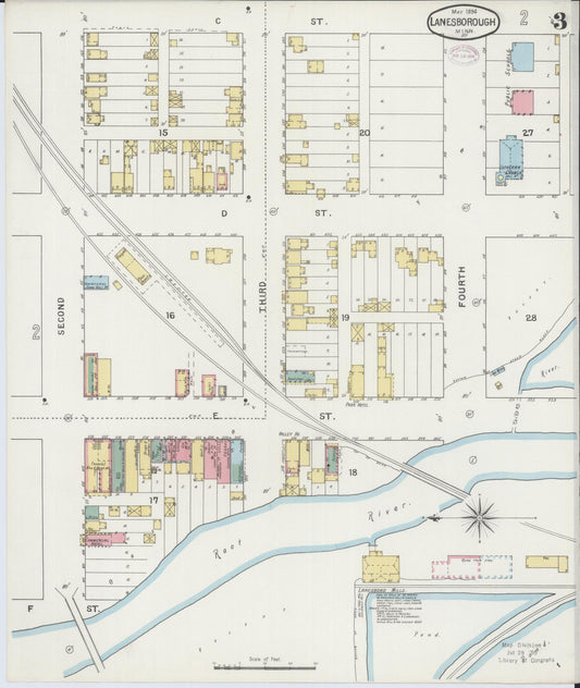 Sanborn Fire Insurance Map from Lanesboro, Fillmore County, Minnesota (1894), Sheet #0003 - Historic Sanborn Fire Insurance Map Print, vintage old map wall art, antique decor, genealogy gift, Minnesota Minnesota map