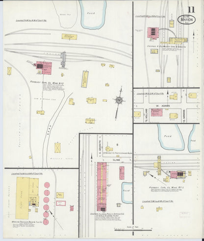 Sanborn Fire Insurance Map from Marion, Williamson County, Illinois (1913), Sheet #0011 - Historic Sanborn Fire Insurance Map Print, vintage old map wall art, antique decor, genealogy gift, Illinois Illinois map