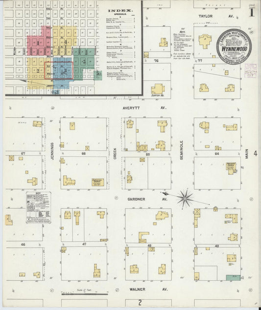 Sanborn Fire Insurance Map from Wynnewood, Garvin County, Oklahoma (1902), Sheet #0001 - Historic Sanborn Fire Insurance Map Print, vintage old map wall art, antique decor, genealogy gift, Oklahoma Oklahoma map