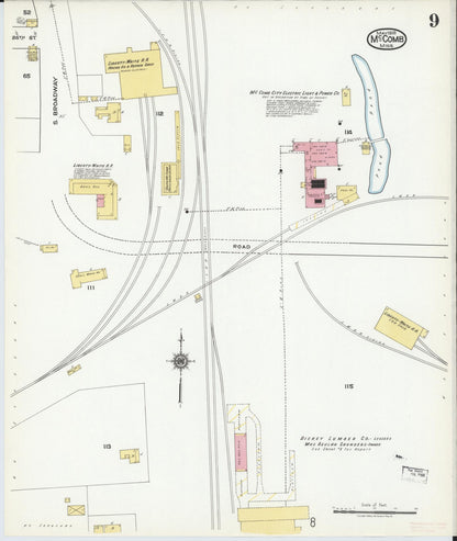 Sanborn Fire Insurance Map from McComb, Pike County, Mississippi (1918), Sheet #0009 - Complete Map Set gallery image, historic Sanborn map, vintage wall art, Mississippi Mississippi
