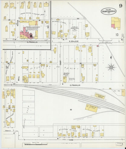 Sanborn Fire Insurance Map from Crawfordsville, Montgomery County, Indiana (1902), Sheet #0009 - Complete Map Set gallery image, historic Sanborn map, vintage wall art, Indiana Indiana