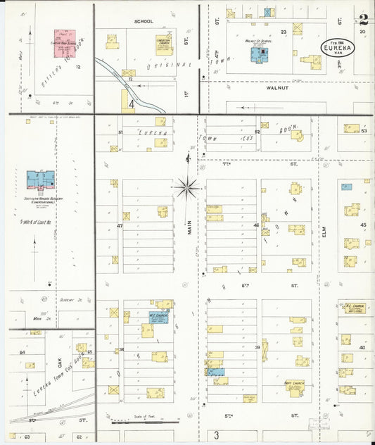 Sanborn Fire Insurance Map from Eureka, Greenwood County, Kansas (1906), Sheet #0002 - Historic Sanborn Fire Insurance Map Print, vintage old map wall art, antique decor, genealogy gift, Kansas Kansas map