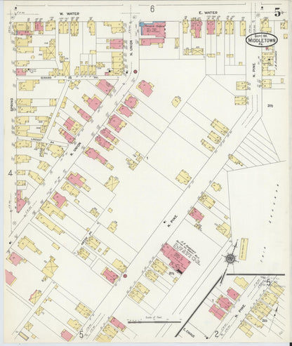 Sanborn Fire Insurance Map from Middletown, Dauphin County, Pennsylvania (1911), Sheet #0005 - Complete Map Set gallery image, historic Sanborn map, vintage wall art, Pennsylvania Pennsylvania