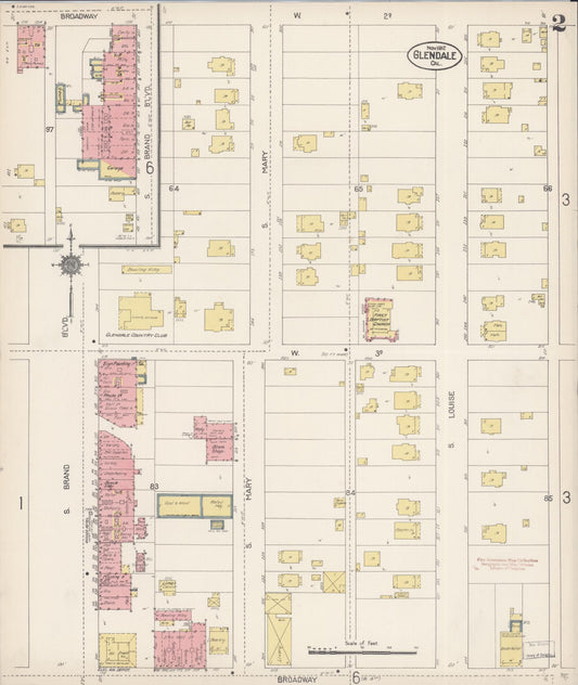 Sanborn Fire Insurance Map from Glendale, Los Angeles County, California (1912), Sheet #0002 - Historic Sanborn Fire Insurance Map Print, vintage old map wall art, antique decor, genealogy gift, California California map