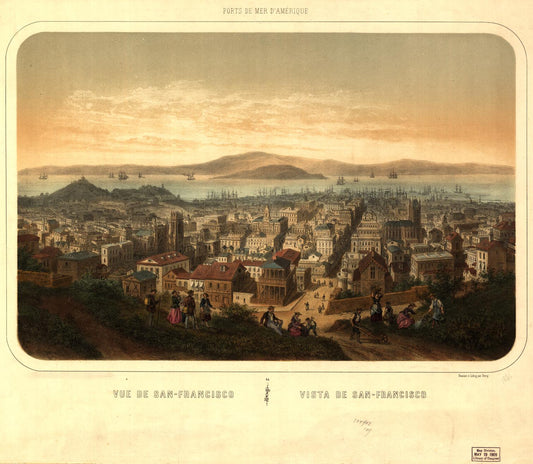 Vue de San-Francisco Vista de San-Francisco (1860) – Historic Bird’s-Eye View Panorama Print