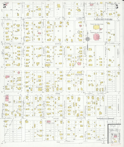 Sanborn Fire Insurance Map from Pleasant Hill, Cass County, Missouri (1932), Sheet #0005 - Complete Map Set gallery image, historic Sanborn map, vintage wall art, Missouri Missouri