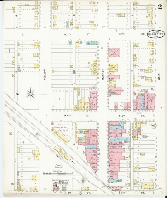 Sanborn Fire Insurance Map from Osage City, Osage County, Kansas (1897), Sheet #0002 - Historic Sanborn Fire Insurance Map Print, vintage old map wall art, antique decor, genealogy gift, Kansas Kansas map