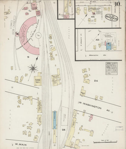 Sanborn Fire Insurance Map from Madison, Dane County, Wisconsin (1885), Sheet #0010 - Complete Map Set gallery image, historic Sanborn map, vintage wall art, Wisconsin Wisconsin