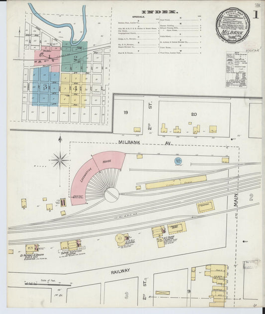 Sanborn Fire Insurance Map from Milbank, Grant County, South Dakota (1892), Sheet #0001 - Historic Sanborn Fire Insurance Map Print, vintage old map wall art, antique decor, genealogy gift, South Dakota South Dakota map