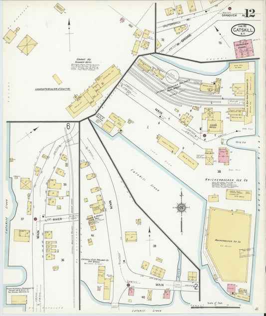 Sanborn Fire Insurance Map from Catskill, Greene County, New York (1912), Sheet #0012 - Historic Sanborn Fire Insurance Map Print, vintage old map wall art, antique decor, genealogy gift, New York New York map