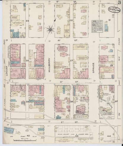 Sanborn Fire Insurance Map from Sterling, Whiteside County, Illinois (1884), Sheet #0003 - Complete Map Set gallery image, historic Sanborn map, vintage wall art, Illinois Illinois