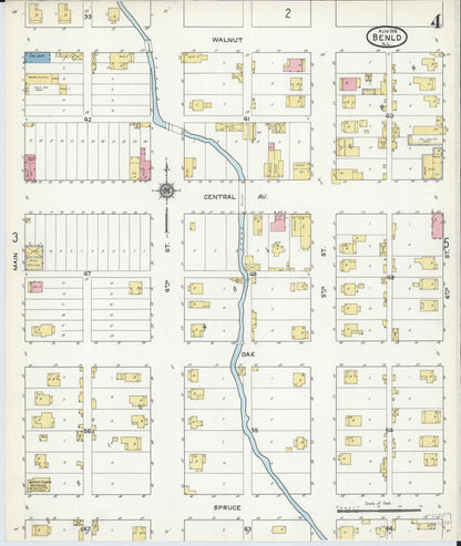 Sanborn Fire Insurance Map from Benld, Macoupin County, Illinois (1915), Sheet #0004 - Historic Sanborn Fire Insurance Map Print, vintage old map wall art, antique decor, genealogy gift, Illinois Illinois map