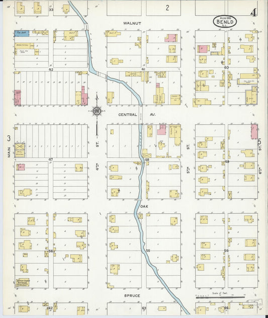 Sanborn Fire Insurance Map from Benld, Macoupin County, Illinois (1915), Sheet #0004 - Historic Sanborn Fire Insurance Map Print, vintage old map wall art, antique decor, genealogy gift, Illinois Illinois map