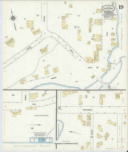 Sanborn Fire Insurance Map from Eastport, Washington County, Maine (1911), Sheet #0019 - Complete Map Set gallery image, historic Sanborn map, vintage wall art, Maine Maine